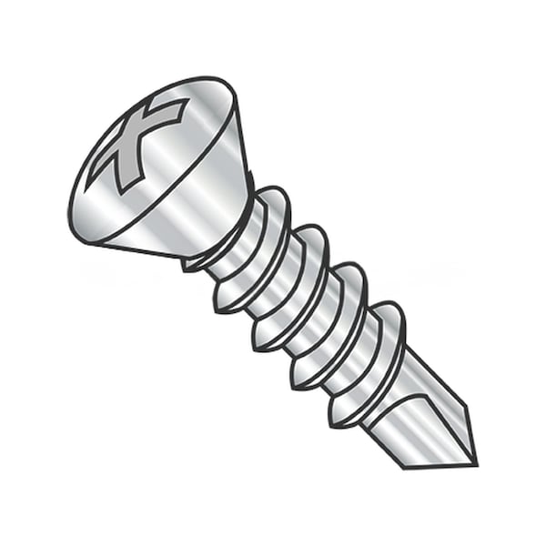 Usa Industrials Self-Drilling Screw, #6-20 x 3/4 in, Plain 18-8 Stainless Steel Oval Head Phillips Drive BULK-SCRW-10784 - main